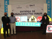 ENTREGÓ SMyT SEÑALAMIENTOS PARA BRINDAR SEGURIDAD VIAL A CIUDADANOS DE IXTENCO