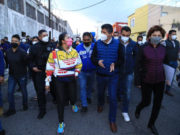 Realiza gobierno municipal caminata por la seguridad en el bario de Santa Anita.