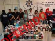 SSC de San Pedro detiene 8 personas por apariencia de delito de robo.