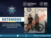 SSC CHOLULA FRUSTRA ROBO DE BICICLETA Y CAPTURA A DOS EN EL CERRO ZAPOTECAS