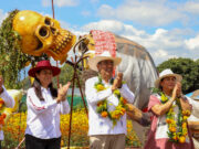 Con recorrido en el “Valle de Catrinas”, Sergio Salomón mantiene costumbres y tradiciones de Puebla